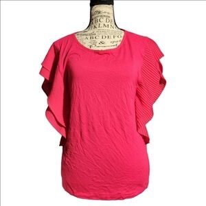 Marc New York Pink Ruffle Sleeve Small Top